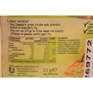 Knorr Bij Groenten Witte Saus 4 x 22g Packung (Weiße Sauce)