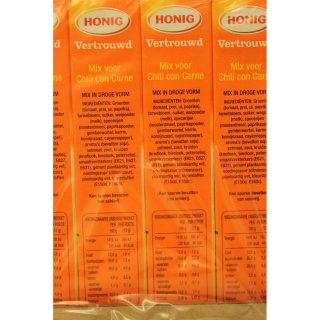 Honig Vertrouwd Mix voor Chili con Carne 12 x 58g Packung (Gewürzmischung)