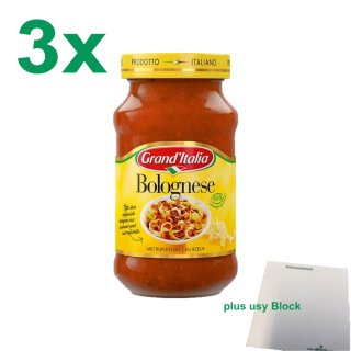 GrandItalia Bolognese Officepack (3x400g Glas Bolognese Sauce) + usy Block