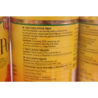 GrandItalia Polpabella Tradizionale 3 x 400g Dose (Tomatenstücke - geschält)