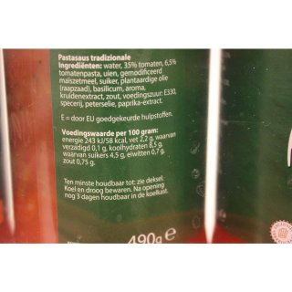Toresano Pastasaus tradizionale 3 x 500ml Glas (Tradizionelle Nudel Sauce)