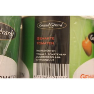 Grand Gérard Gehakte Tomaten in Blokjes 6 x 400g Konserve (gewürfelte Tomaten)