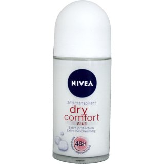 Nivea Anti-Transpirant, Deo Roll-On Dry Comfort Plus, Extra protection 48h (50 ml Roll-On, 48 std milde Pflege)