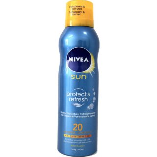 Nivea Sun, Protect & refresh, verfrissende vernevelende Spray, SPF-factor 20, 200ml bottle (Erfrischende Sprühnebel, Lichtschutzfaktor 20, Wasserfest)