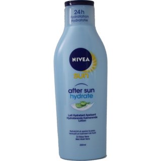 Nivea Sun, after sun hydrate, Hydraterende kalmerende Lotion, met aloe Vera, 200ml bottle (Feuchtigkeitsspendende After sun lotion mit aloe vera)