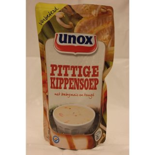 Unox Pittige Kippensoep met Babymaï en Taugé 570ml Packung (würzige Hühnersuppe mit Babymais und Sojasprossen)