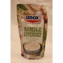 Unox Romige Kippensoep met verse Roomkaas en Sjalotjes 570ml Packung (Cremige Hühnersuppe mit Frischkäse und Schalotten)