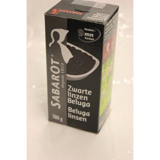 Sabarot Zwarte Linzen Beluga 500g Packung (Schwarze Beluga Linsen)