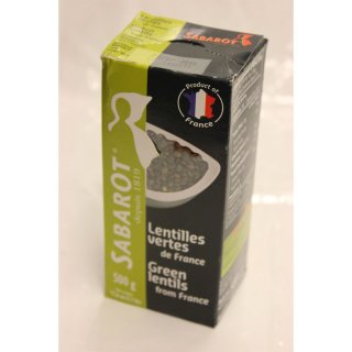 Sabarot Lentilles vertes de France 500g Packung (Grüne Linsen aus Frankreich)