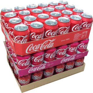 Coca Cola Original, Coca Cola Cherry & Dr. Pepper je 24 x 0,33l Dose XXL-Paket (72 Dosen gesamt)