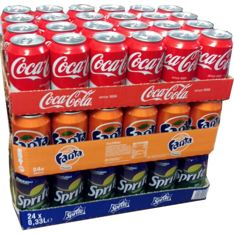 Coca Cola, Fanta & Sprite je 24 x 0,33l Dose XXL-Paket 72 dosen total
