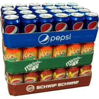 Pepsi Cola, Mirinda Orange & Schwip Schwap je 24 x 0,33l Dose XXL-Paket (72 Dosen gesamt)