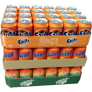 Fanta Orange, Sisi Orange & Mirinda Orange je 24 x 0,33l Dose XXL-Paket (72 Dosen gesamt)