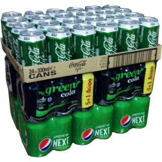 Green Cola, Pepsi Next & Coca Cola Life je 24 x 0,33l Dose XXL-Paket (72 Dosen gesamt)