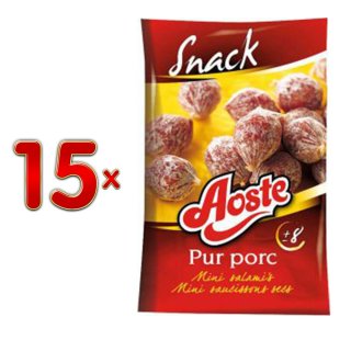 Aoste Snack Pur Porc Snack 15 x 40g Beutel (Schweinefleisch-Snack)