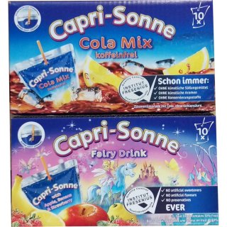 Capri Sun Mixpaket 20 x 200ml Packung (je 10x Cola Mix & Elfentrank [Banane, Apfel, Zitrone & Erdbeere])