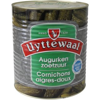 Uyttewaal Augurken Zoetzuur Gewürzgurken, Cornichons Dose 50/60  Grün (9700g brutto)