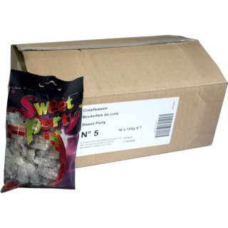 Sweet Party Fles Cola Zuur 16 x 100g Beutel (saure Fruchtgummi Cola-Flaschen)