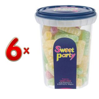 Sweet Party Cup Zure Friten 6 x 190g Runddosen (Saure Pommes)