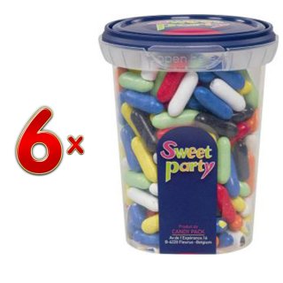 Sweet Party Cup Dropstaafjes Arelquin, 6 x 240g Runddose (Lakritze)