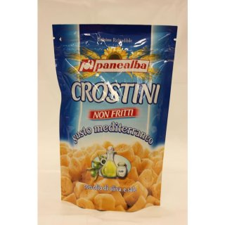Panealba Crostini Non Fritti Gusto Mediterraneo 100g Beutel (nicht fritierte Croutons mit Olivenöl & Salz)