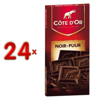 Côte dOr Tablet Puur, 24 x 100g Tafel (Belgische dunkele Zartbitterschokolade)