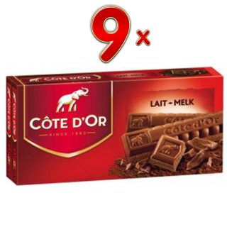 Côte dOr Pakken Melk, 9 x 2 x 200g (Belgische Milchschokolade)
