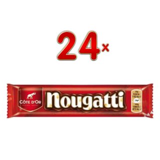 Côte dOr Nougatti Single, 24 x 30g Riegel (Vollmilchschokolade mit Nugat gefüllt)
