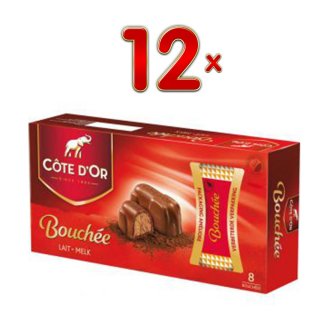 Côte dOr Bouchées Melk 12 x 200g Packung (Milchschokolade mit einer Praliné-Füllung, 12 x 8 x 25g Pralinen)