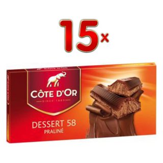 Côte dOr Tabletten Dessert 58 , 15 x 200g Packung (Belgische Milchschokolade mit Pralinefüllung)