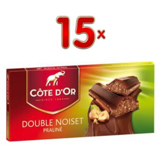 Côte dOr Tabletten Dubbel Hazelnoten, 15 x 200g Packung (Belgische Milchschokolade mit Haselnüssen)