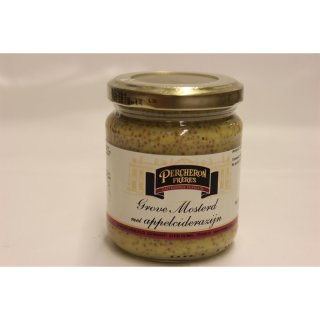 Percheron Frères Grove Mosterd met Appelciderazijn 200g Glas (grober Senf mit Apfelessig)