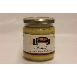 Percheron Frères Mosterd met zeste van Citroen 200g Glas (Senf mit Zitronenschale)