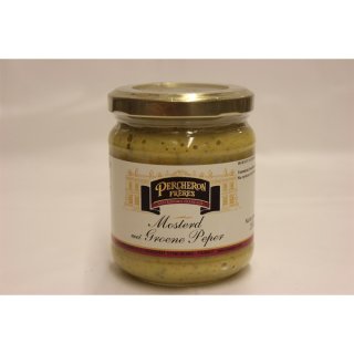 Percheron Frères Mosterd met Groene Peper 200g Glas (Senf mit grünem Pfeffer)