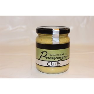 Clovis Mosterd met Provencaalse Kruiden 200g Glas (Senf mit Kräutern der Provence)