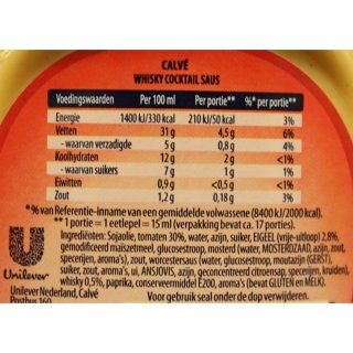Calvé Whiskey Cocktail Saus 250ml Tube (Whiskey Cocktail Sauce)