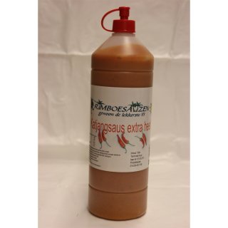 Rimboesauzen Katjangsaus extra heet 1000ml Flasche (Erdnusssauce extra scharf)
