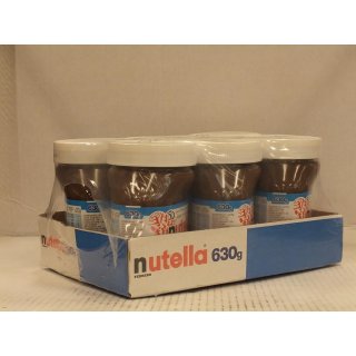 Nutella 6 x 630g Glas (Nuss Nougat Creme)