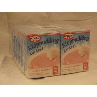 Dr. Oetker Kloppudding Aardbei 12 x 74g Packung (kalter Erdbeerpudding)