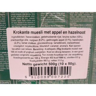 Heart of Health Vitalia Crunchy Muesli with Apple & Hazelnut 10 x 50g Packung (Knusper Müsli mit Apfel & Haselnuss)