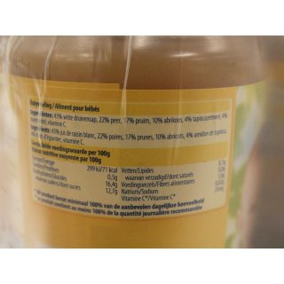 Olvarit 6+ Pruim, Abrikoos, Peer & Druif 6 x 200g Glas (Pflaume, Aprikose, Birne & Trauben ab 6 Monaten)