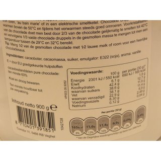 Maison Niels de Veye Choco Druppels Puur 900g Eimer ( Zartbitter Schokoladen Tropfen)