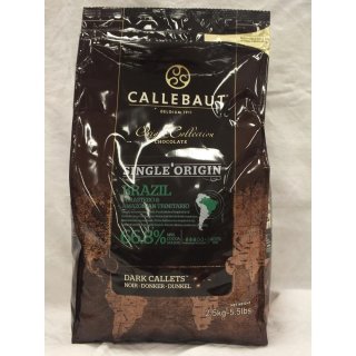 Callebaut Origin Collection Single Origin Brazil Dark Callets 66,8% 2500g Beutel (Dunkle Schokoladenkuvertüre)