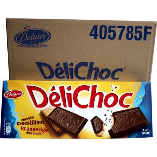 Delacre DeliChoc  Lait 12 x150g Packung (Vollmilchschokolade mit Keks)