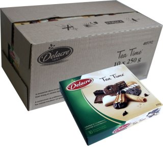 Delacre Tea Time 10 x 250g Packung (Gebäckmischung mit verschiedenen Keksen teilweise mit Schokolade umhüllt)