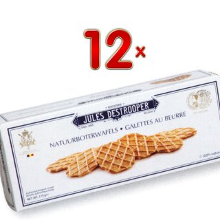 Jules Destrooper Galettes  au Beurre 12 x 175g Packung (kleine Butterwaffeln)