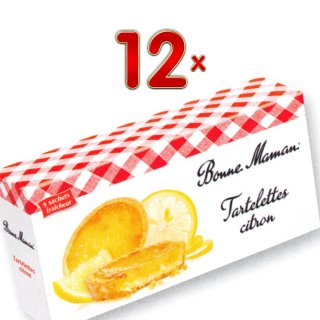 Bonne Maman Tartelettes citron 12 x 125g Packung (Mürbeteig mit Zitronengelee)