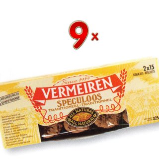 Vermeiren Speculoos traditioneel 9 x 325g Packung (Spekulatiuskeks)
