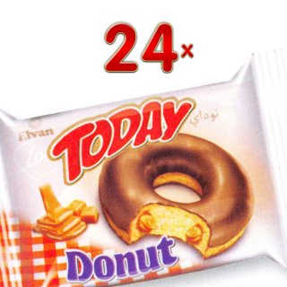 Today Donut Caramel 24 x 50g Packung (Schokoladendonut mit Karamellfüllung)