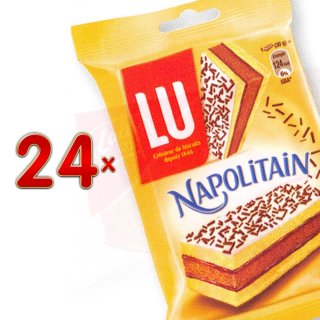 LU Napolitain Pocket 24 x 60g Packung (Kuchen aus mehreren Schichten mit weichem Äußeren, Schokoladen-Fondant-Topping und weichem, schokoladigen Inneren)